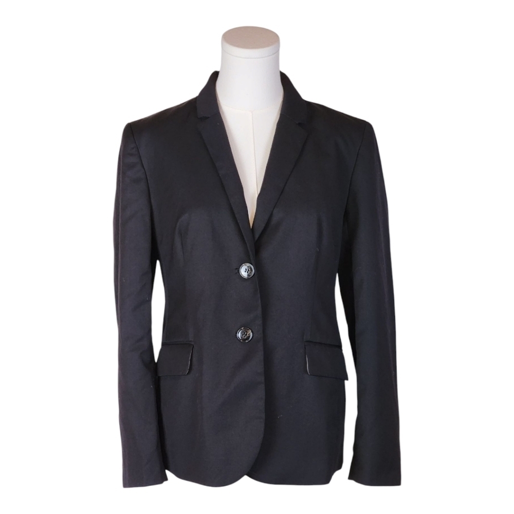 J. Crew Black Wool Blend Blazer Women’s Classic Work Jacket Size 12 Petite